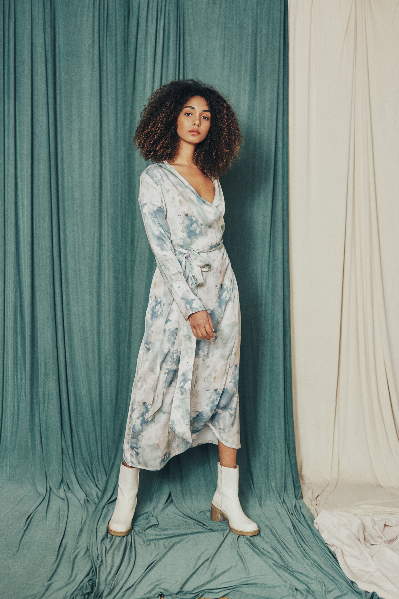 COSSAC Blurred Print Ecovero Kleid Farbe: multicolour