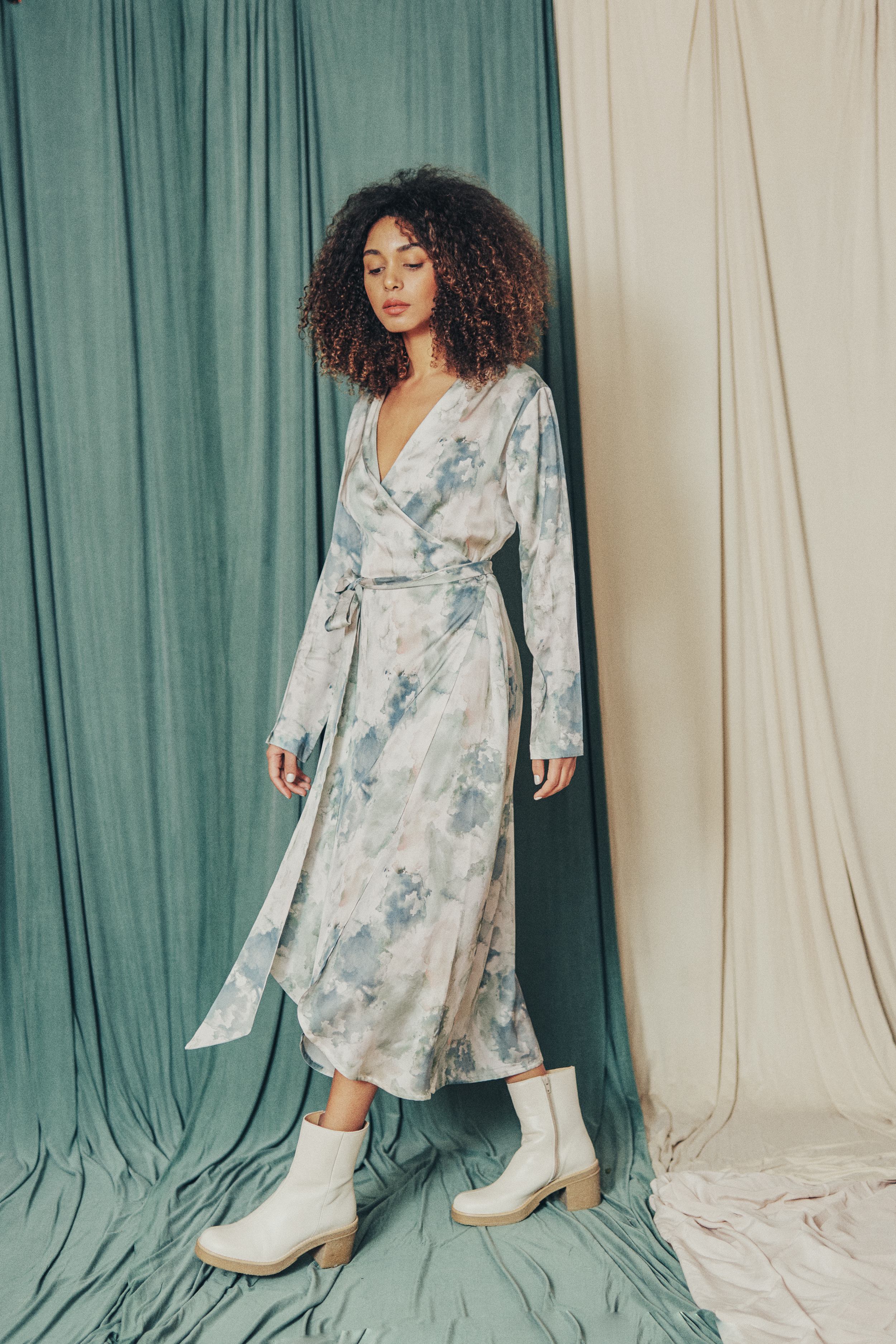 COSSAC Blurred Print Ecovero Kleid Farbe: multicolour