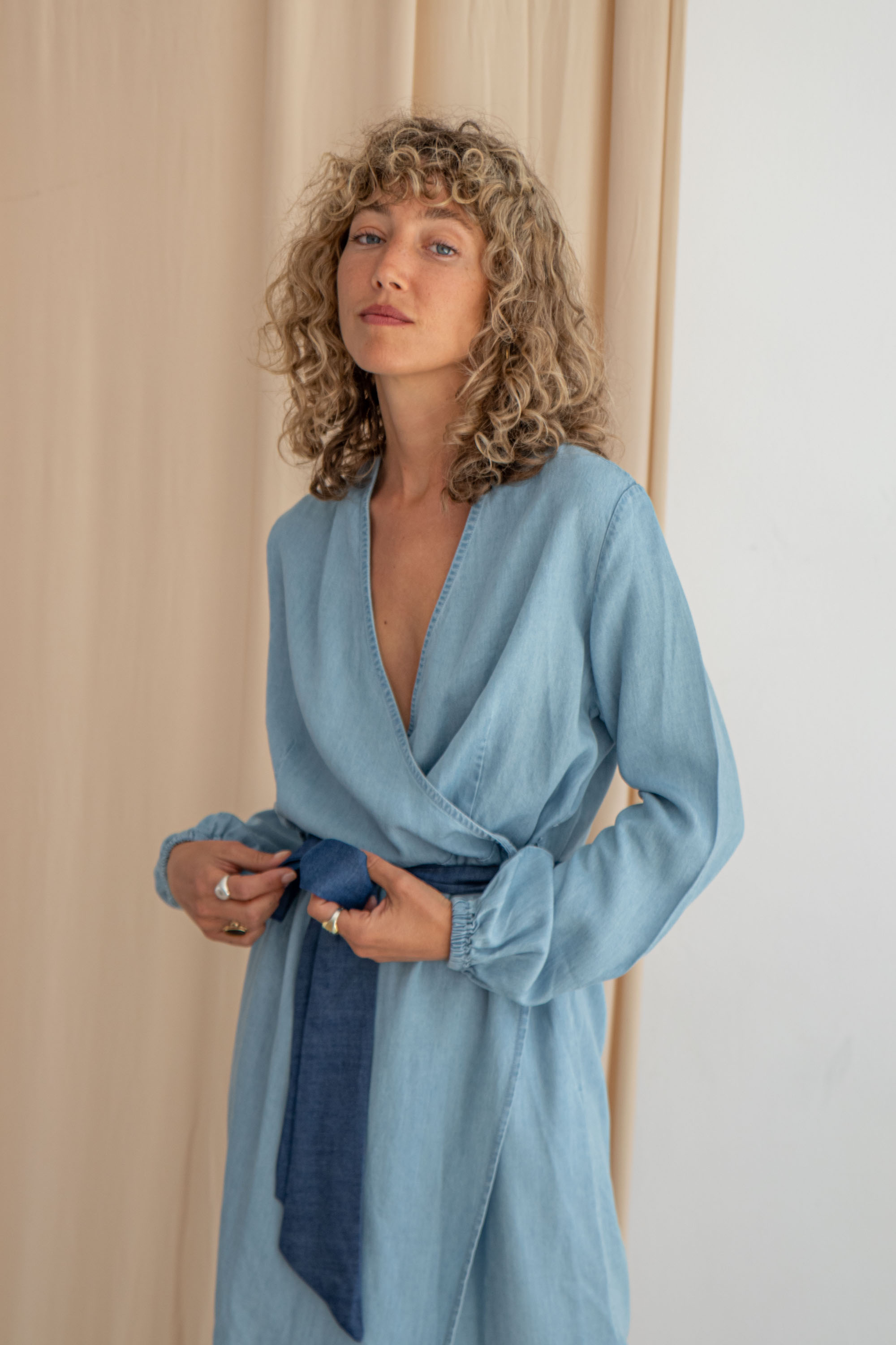COSSAC WRAP KLEID Farbe: Hellblau