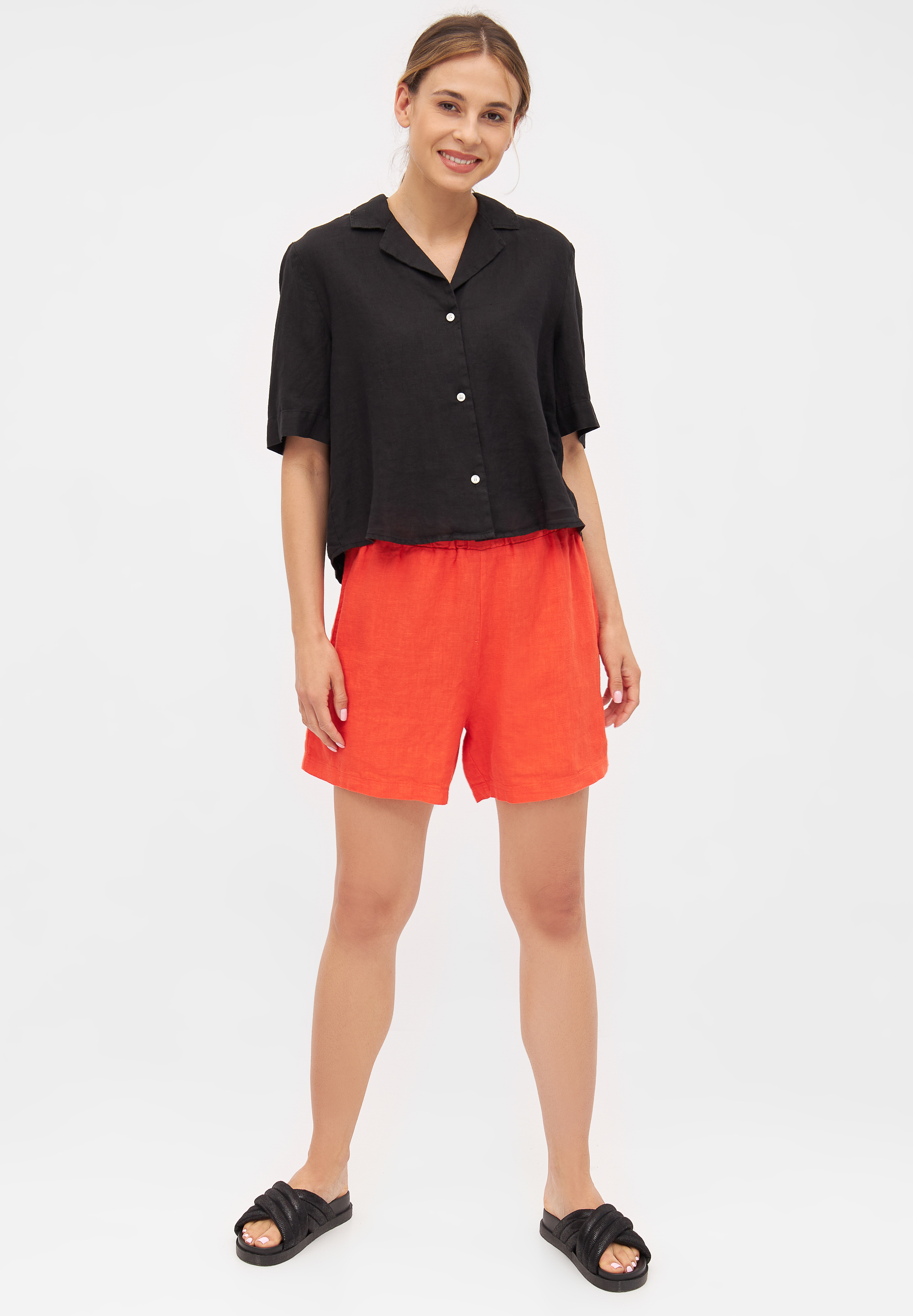 Givn Berlin  Shorts Cleo Farbe: Sunset Orange (Linen)