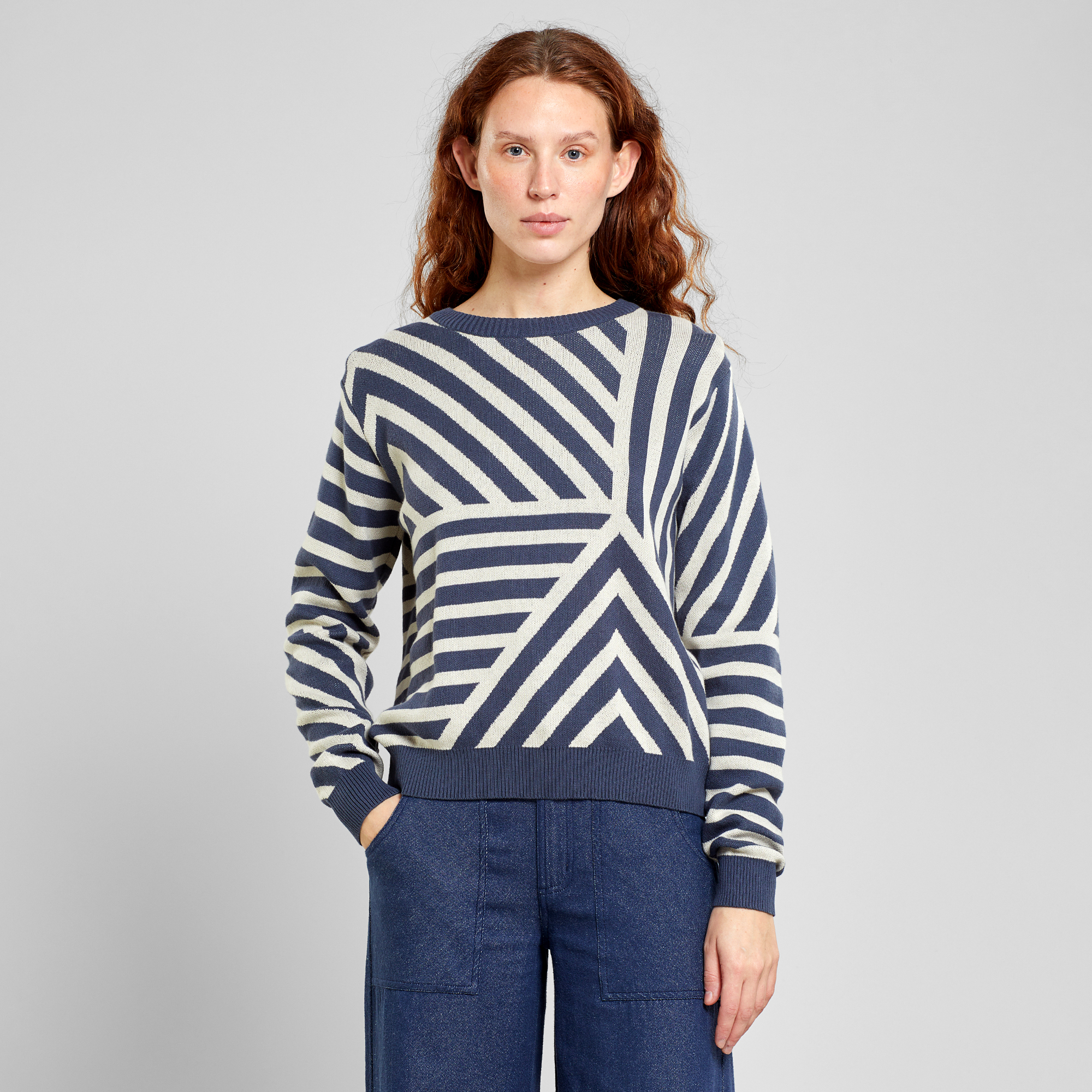 Dedicated Sweater Arendal Mountain Line Farbe: ombre blue